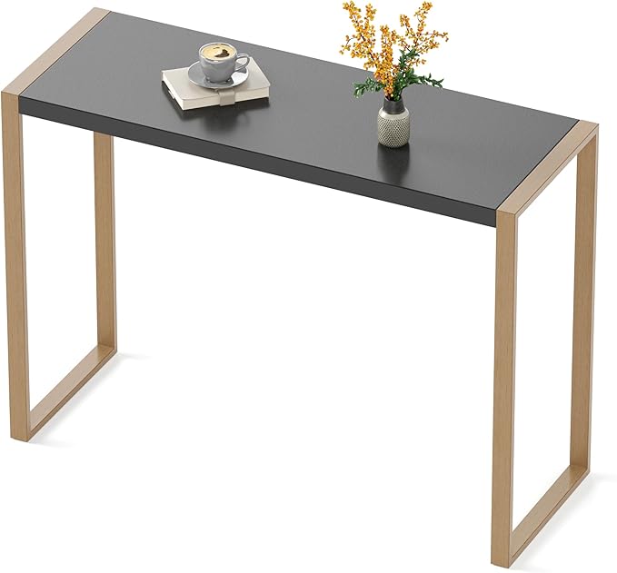 PHI VILLA Outdoor Bar Table for 2-4 Person - 55" W x 40" H Bar Height Patio Bistro Table with Stone Texture Top & Adjustable Non-Scratch Feet for Garden, Backyard, Poolside, Balcony, Patio Dining