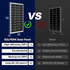 SOLPERK 100W Solar Battery Charger Solar Battery Maintainer + Upgrade 10A MPPT Charge Controller + Adjustable Mount Bracket for Car RV Boat Motorcycle，12V Waterproof Solar Panel Kit Trickle Charging