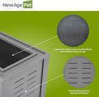 New Age Pet ECOFLEX 24-Inch Mojave Reptile Lounge in Grey - Durable Wood Plastic Composite Habitat with Ventilated Side Panels, Removable Sliding Glass Doors, and Mesh Screen Top