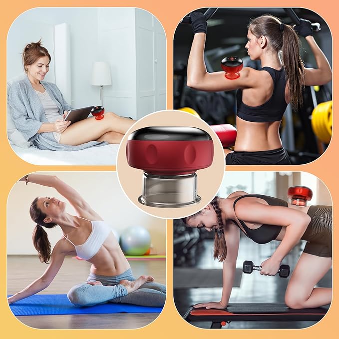5-in-1 Smart Dynamic Cupping Therapy Set, Smart Cupping Therapy Massager, 12 Levels of Suction Strength and Temperature Control for Targeted Pain Relief, Knots, Aches, Portable Cupping Kit