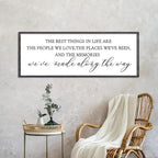 The Best Things in Life Wall Decor Sign 40 x 15 Inch Memories Inspirational Quotes Wood Framed Family Entryway Living Room Home Wall Art for Farmhouse Bedroom Room (Black)