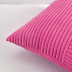 Fancy Homi 2 Packs Hot Pink Big Decorative Throw Pillow Covers 24x24 Inch for Living Room Couch Bed, Rustic Farmhouse Boho Home Decor, Soft Corss Corduroy Patchwork Accent Square Cushion Case 60x60 cm