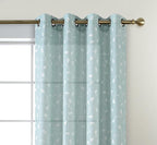 MIUCO Floral Embroidery Semi Sheer Curtains Faux Linen Grommet Panels for Living Room 52 x 84 Inch 2 Panels Set, Subtle Green