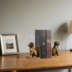 Book Ends for Shelves to Hold Books Heavy Duty,Decorative Bookend for Bookshelf Décor,Cute Animal Dog Book Stopper Labrador Retriever Statues for Home, Office Desk Decoration,1pair