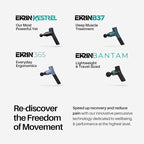 Ekrin Athletics Bantam Mini Massage Gun - Compact Deep Tissue Muscle Massager with Adjustable Speeds & 4 Attachments - Long Battery Life, Lightweight, Travel Friendly