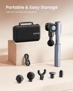 RENPHO Massage Gun with Adjustable Angles and Extension Handle, Handheld Percussion Muscle Massager Deep Tissue with Portable Carry Case for Men Women, Extend 2