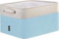 BALEINE 1 Pack Fabric Storage Bins for Shelves, Linen Storage Baskets for Organizing, Decorative Closet Bins for Clothes, Home (Skyblue, 15''x11''x9.5'')