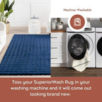 nuLOOM Jeni Checkered 7'6" x 9'6" Machine Washable Area Rug for Living Room Bedroom Dining Room Kitchen, Navy
