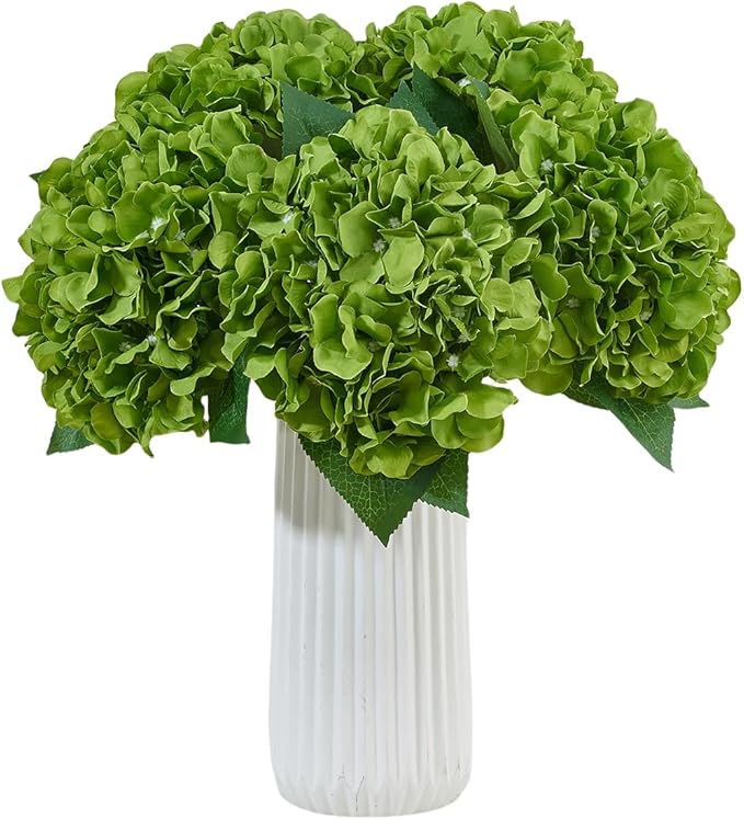 8pcs Fake Flowers Silk Hydrangea Artificial Flowers Bouquets Faux Hydrangea Stems for Home Table Centerpieces Wedding Party Decoration