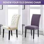 Joccun Chair Covers for Dining Room Set of 4,Dining Chair Slipcovers Stretch Dining Room Chair Covers Seat Protector,Washable Parsons Chair Cover for Home,Hotel(Grapeade,4 Pack)