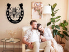 Personalized Horseshoe Metal Sign with Initial and Family Name, Custom Monogram Horseshoe Metal Sign, Horseshoe Metal Wall Art Last Name Sign Equestrian Horse Lover Gift Horseshoe Living Room Decor