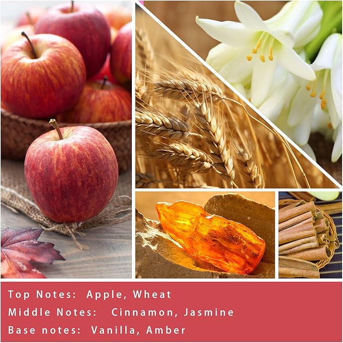 Fall Candles, Apple Pie Scented Candle for Home- Fall Scented Candles Gift Set for Women & Men, Autumn Aromatherapy Candle for Holiday, Thanksgiving, Cozy Home Décor，Long-Lasting Fragrance，7 oz