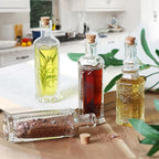 24 pcs Small Mini Clear Vintage Glass Bottles with Corks, Small Bud Vases, Decorative, Potion Bottles, 1.6oz for Party Wedding DIY Decoration/ Sand Art Bottles/Spell Jars/Message In a Bottle Kit