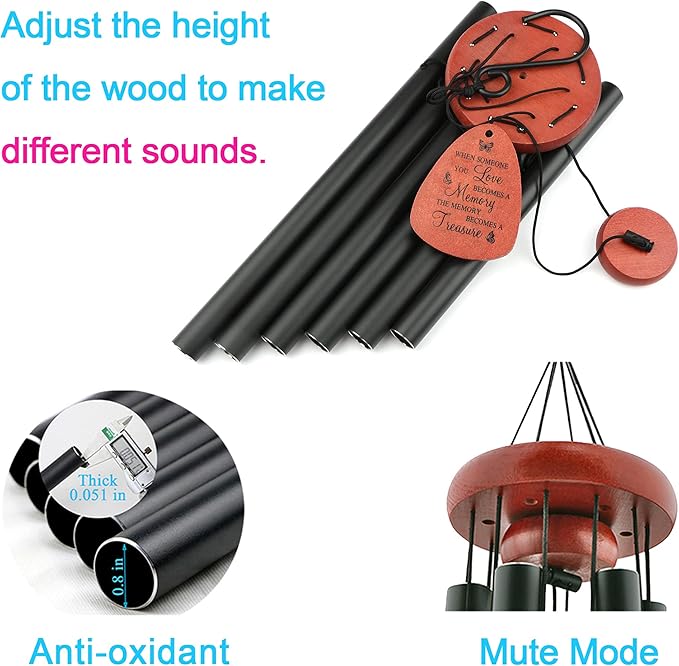 Memgift Wind Chimes for Outside Memorial Wind Chimes for Loss of Loved One Remembrance Sympathy Gifts for Loss of Loved One Outside Keepsake When Someone You Love