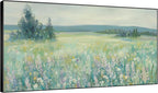 SIGNWIN 36"x60" Extra Large Framed Wall Art Wildflower Meadow Landscape Soft Pastel Nature Illustration for Home Living Room Bedroom Decor (Frame Assembly Required)