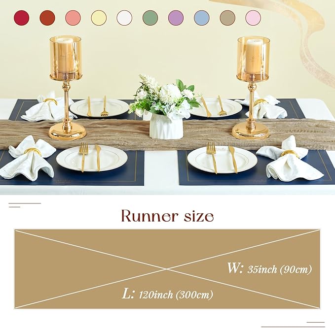 Sioloc Nude Cheesecloth Table Runner Fall Autumn Decor for Home 10ft Table Cloth for Tea Wedding Birthday Party Baby Bridal Shower Halloween Thanksgiving