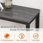 SUPERJARE 70 Inch Console Table with Outlet, Sofa Table with Charging Station, Narrow Entryway Hallway Table, Behind Couch Table, for Living Room, Charcoal Gray