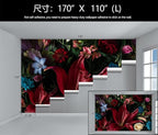 Large Dark Floral Wallpaper Colorful Spring Flowers Background Wall Mural (Not Peel and Stick)