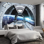 Spaceship Wall murals Peel and Stick Wallpaper for Bedroom Living Room - 108"x157"