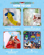Christmas Window Clings Decorations - Cute Funny Double-Sided Static Stickers for Glass Windows and Doors, Perfect Decorations, with Castle Pattern, Reusable 9 Sheets