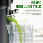 Juicer Machines, TUUMIIST Cold Press Juicer with 5.3" Extra Large Feed Chute Fit Whole Fruits & Vegetables Easy to Clean, High Juice Yield, BPA Free (Gun Grey)