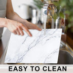 Marble Plastic Placemats Set of 6 Marbles Table Mats Marble Theme Place Mats Wipe Clean Washable Recyclable Table Placemats for Indoor Outdoor Heat Resistant Kitchen Dining