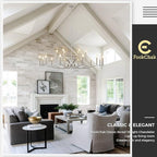 18 Light Nickel Living Room Chandelier High Ceiling Foyer Candle Chandelier Large Modern 59in Metal Chandeliers Hanging Light for Master Bedroom Dining Room Light Fixture Over Table