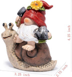 Hodao Spring Garden Gnome Decoration Flower Animal Ornaments Decor Gifts Spring Gnomes for Garden Decorations Summer Elf Figurine Gifts for Mom Outdoor Decor (Red)