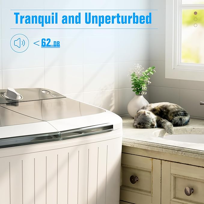 Pataku Portable Washing Machine, 17.6 Lbs Compact Mini Washer and Dryer Combo,Twin Tub Laundry Washer with Spin Cycle, Soaking Function Ideal for Apartment, Dorms, RVs Camping, Grey