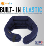 SunnyBay XL Microwave Heating Pad, Microwavable Heated Neck and Shoulder Wrap, Hands-Free Weighted Moist Hot or Cool Pack, Soft Fleece Cover and Flaxseed Filling, 30 Inch Extra-Long Length, Navy