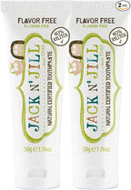 Jack N' Jill Natural Toothpaste for Baby and Infants - Fluoride Free Training Toothpaste, 40% Xylitol, BPA-Free - Flavor Free, 1.76 oz (Pack of 2)