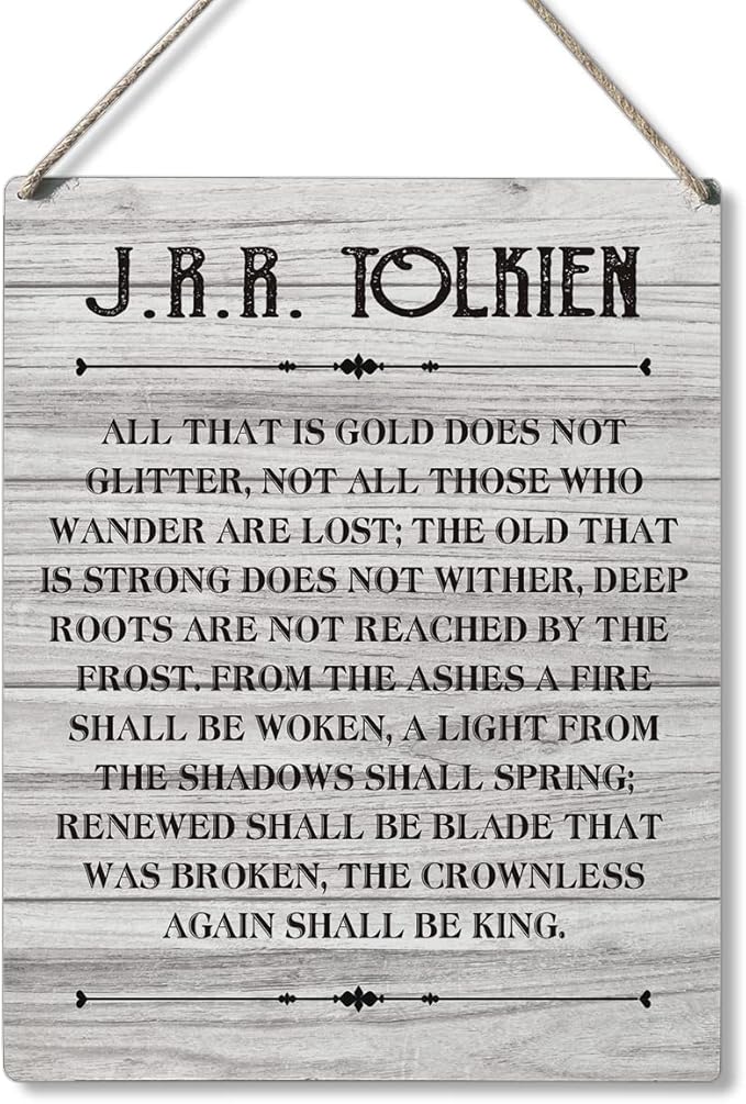 Qious Inspirational Signs Gift Farmhouse All That is Gold Does Not Glitter Not All Those Who Wander are Lost Wooden Hanging Sign Rustic Wall Art Home Office Living Room Decoration 10 x 8 Inches…