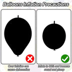 White Quick Link Balloons, 120PCS Linking Balloons for Making Balloon Wall Balloon Arch Balloon Chains, Pearl Balloons for Wedding Birthday Baby Shower Graduation Grad Party Decorations (6+10inch)