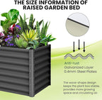 Large Outdoor Planter Boxes Kit Set of 2,6x3x2ft Galvanized Raised Bed Planter with Open-Ended Base Design, Elevated for Outdoor Plants, Durable Raised Bed for Gardening,Green