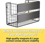 2 Set Magnetic Shelf for Fridge, Fruit Potato & Onion Storage Bins, Pantry Organizers & Storage, Large Container Magnetic Basket for Refrigerator, Kitchen Counter, Cabinet, Magnetic Fridge Organizer
