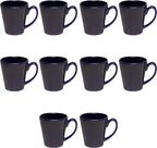 DISCOUNT PROMOS Glossy Ceramic Latte Coffee Mug 12 oz. Set of 10, Bulk Pack - Perfect for Tea, Espresso, Cappuccino, Hot Cocoa - Blue