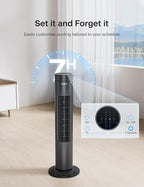 Pelonis 30-Inch Oscillating Tower Fan for Bedroom – 3 Speed, Quiet Tower Fan with Remote ControL, Small Fan, 7-Hour Timer – ETL Certified, Black