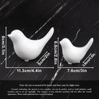 Notakia Small White Birds Statues Home Decor Modern Style Decorative Ornaments for Living Room, Bedroom, Office Desktop, Cabinets (2Pcs White Birds)