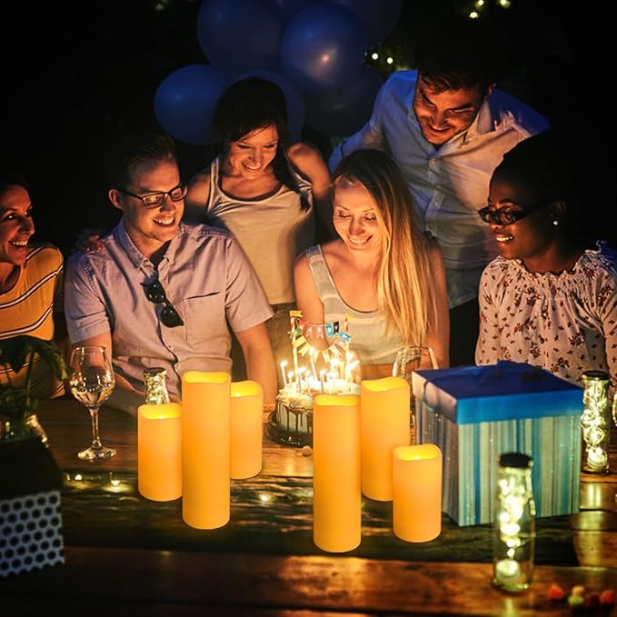 72-Pack Realistic Flameless LED Candle, Battery Operated with Remote Control, 3D Flame Pillar Timer Funtion Melted Top Safe,Perfect for Indoor/Outdoor Decor,Wedding,BBQ and Gift.