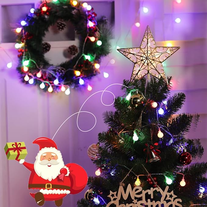 Minetom 33 Feet 100 Led Mini Globe String Lights, USB Fairy String Lights Plug in, 8 Modes with Remote, Decor for Indoor Outdoor Party Wedding Christmas Tree Garden, Warm and Multi