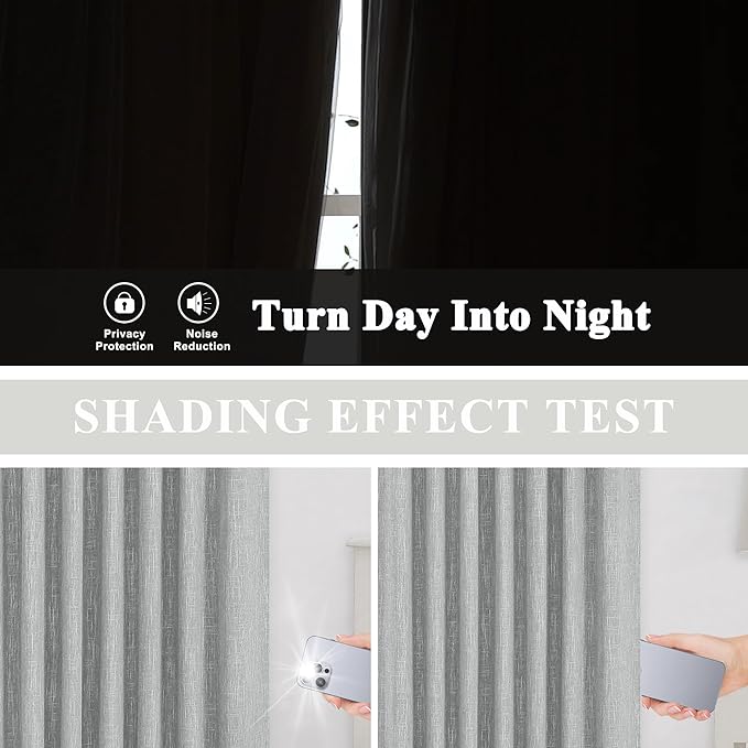 Vision Home Silver Gray Pinch Pleated Full Blackout Curtains Room Darkening Window Curtains 72 inch for Living Room Bedroom Thermal Insulated Pinch Pleat Drapes with Hooks Back Tab 2 Panel 40" Wx72 L