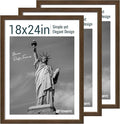 18x24 Poster Frame 3 Pack - Brown Woodgrain, Wood Picture frame, Gallery Picture Frame - Wall Hanging