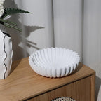 Modern Concrete Decorative Bowl for Kitchen Counter - Large White Fruit Bowl, Key Bowl for Entryway Table, Coffee Table Decor