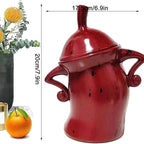 Canister with Attitude, Creative Forked Waist Jars with Lids, Retro Spotted Cup Food Cans Kitchen Storage Jars Airtight Canister for Tea Pot Desktop Cup Ornament(Red)