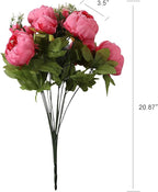 Duovlo Springs Flowers Artificial Silk Peony Bouquets Wedding Home Decoration,Pack of 1 (Spring Pink)