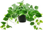Tiita 1 Pack Fake Plants Artificial Scindapsus Aureus in Pots, Realistic Fake Greenery Potted Plants for Home Office Desk Window Sill Bathroom Bedroom Outdoor Indoor