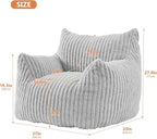 Giant Bean Bag Chairs for Adults with Filling Plush Fluffy Bean Bag Chairs for Teens with Armrests Comfy BeanBag Lazy Couch Sofa Chair for Bedroom Living Room Reading