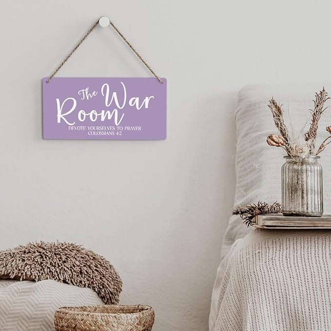Purple Decor Rustic War Room Decor Christian Decoration Bible Verse Wood Decoration Sign Christian Scripture Printed Wood Sign Wall Art Religious Gifts Faith Based Gifts