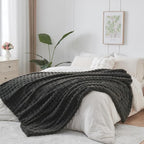NEWCOSPLAY Faux Fur Twin Blanket Grey Bubble Blanket Thick Warm Soft for Couch Sofa Bed 550GSM (Grey, Twin(60"x80"))