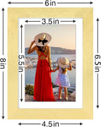 Vittanly 5x7 Picture Frames Set of 9, Shatter Resistant Plexiglass, Display 4x6 Pictures with Mat or 5x7 without Mat, Photo Frames for Wall or Tabletop, Engineered Wood, Gold